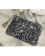 Pochette sequins gris