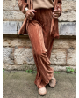 Pantalon large cognac