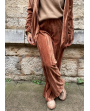 Pantalon large cognac