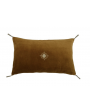 Coussin velours soleil or