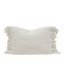 Coussin frangé en laine 40x60cm SHAKER Ecru