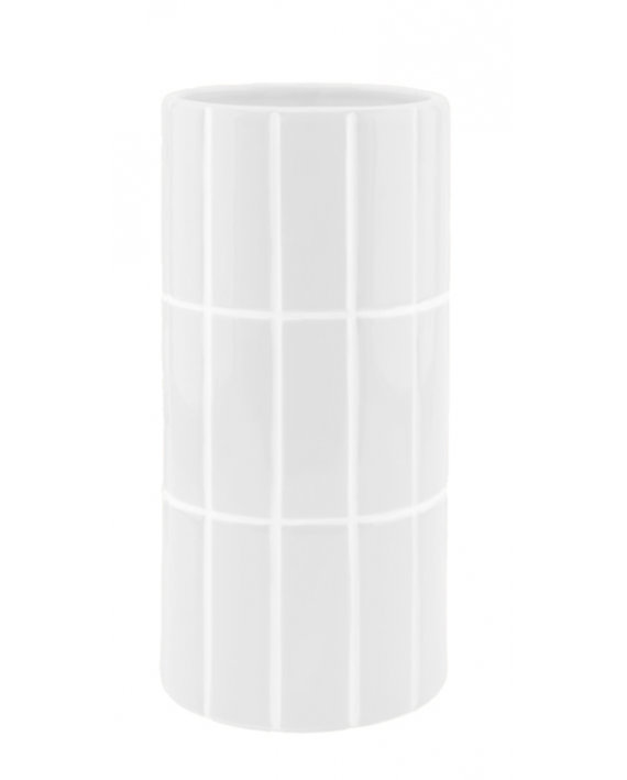 Vase carrelage blanc D10,5 H23cm